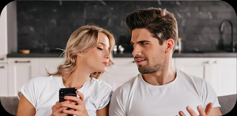 Happy couple looking at each other